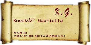 Knoskó Gabriella névjegykártya